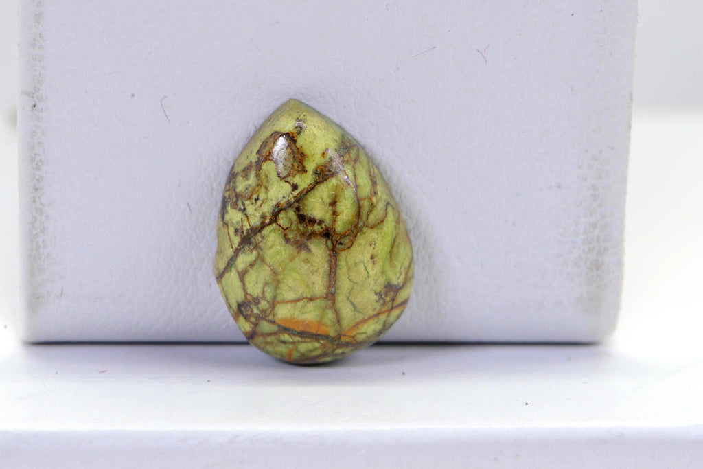 Australian Gaspeite  Cabochon Pear 16X12mm   Natural Olive Green Brown Rare Gemstone Cabochon