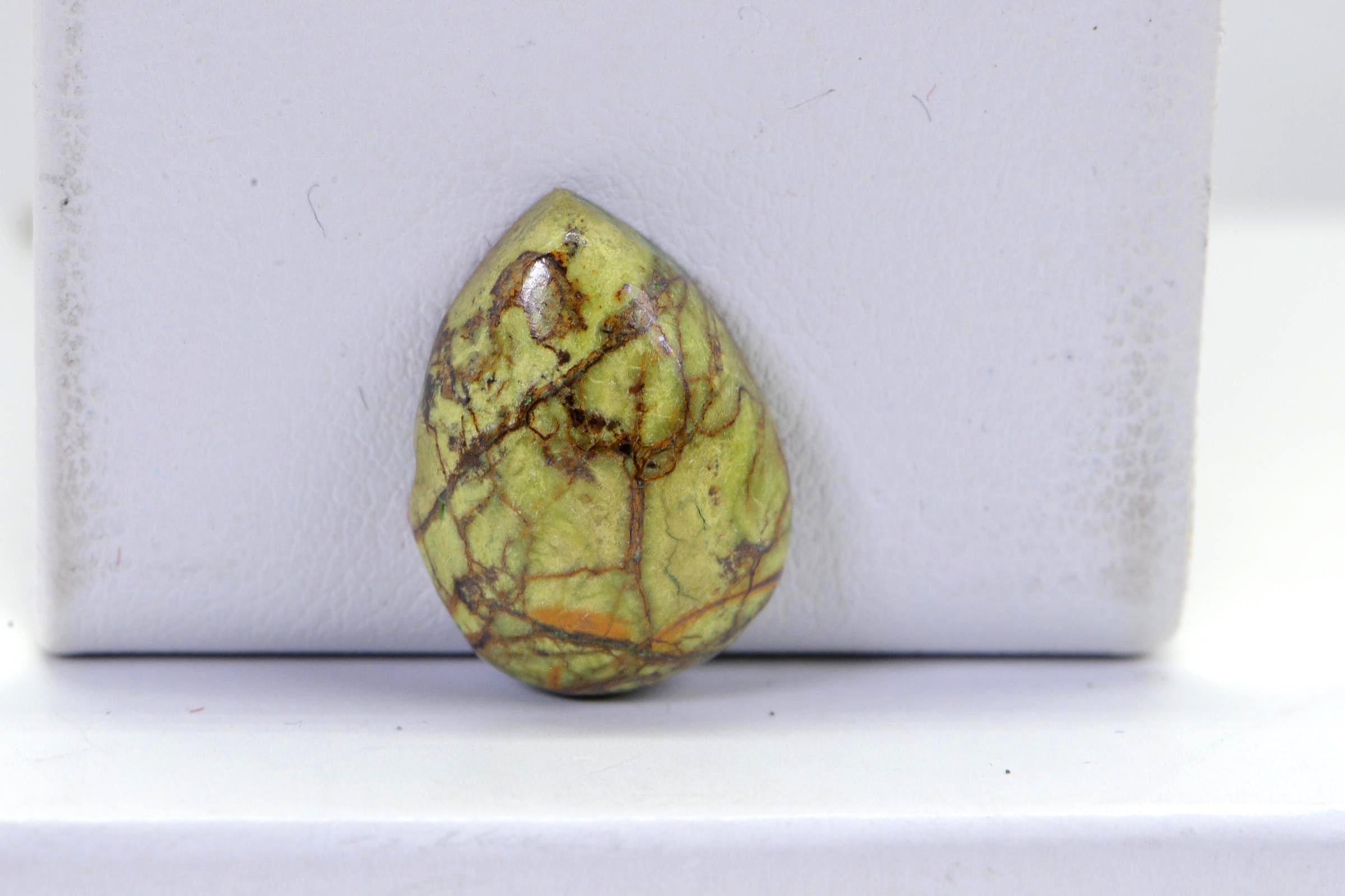 Australian Gaspeite  Cabochon Pear 16X12mm   Natural Olive Green Brown Rare Gemstone Cabochon