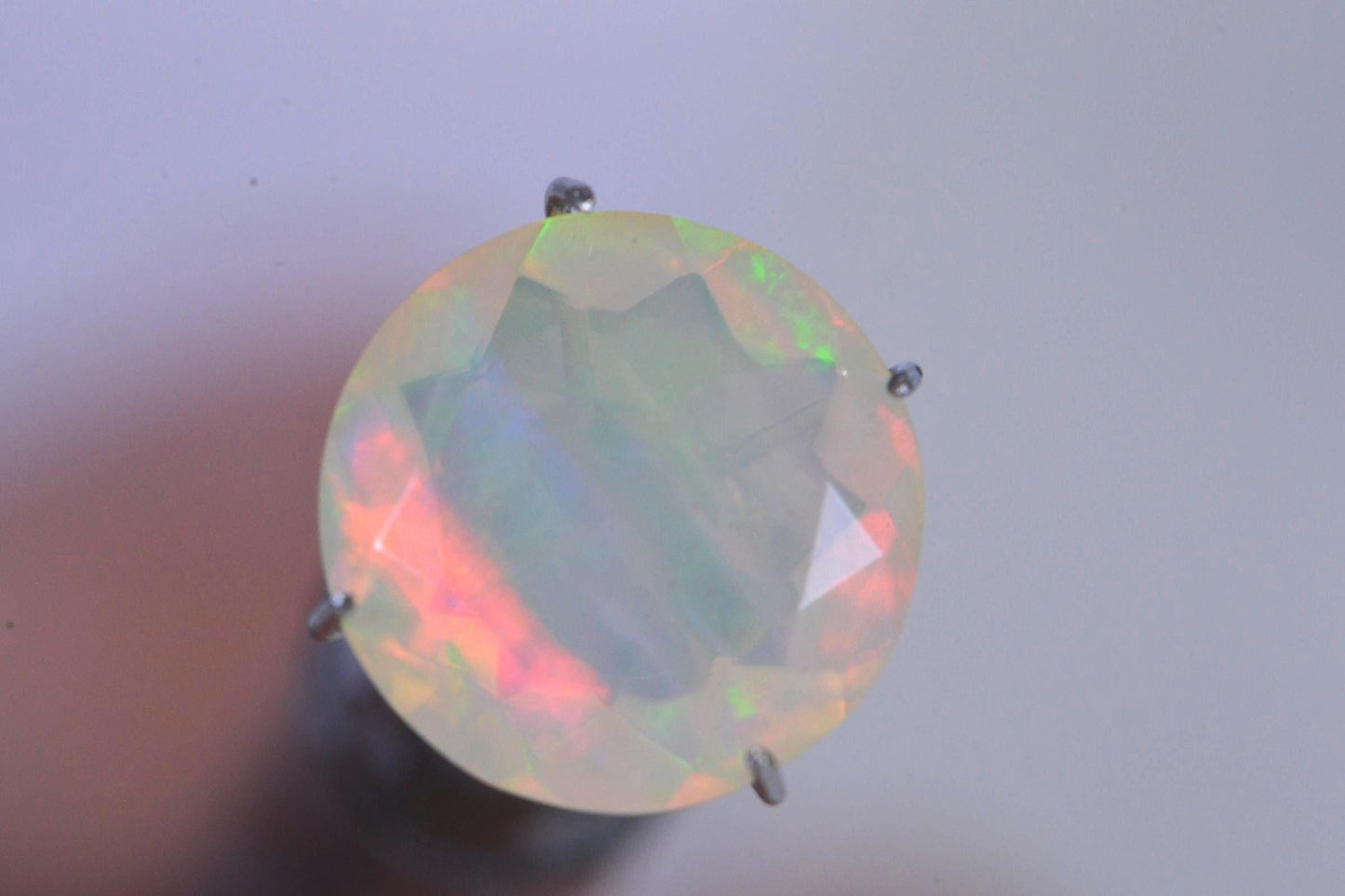 10mm White Opal Cabochon: Ethiopian Welo Opal Gemstone, 2 Ct