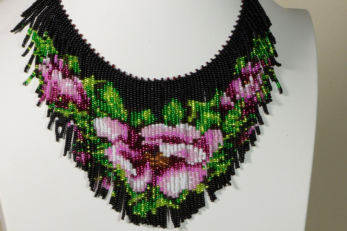 Tea Rose Seed Bead Necklace Tutorial (PDF Pattern)