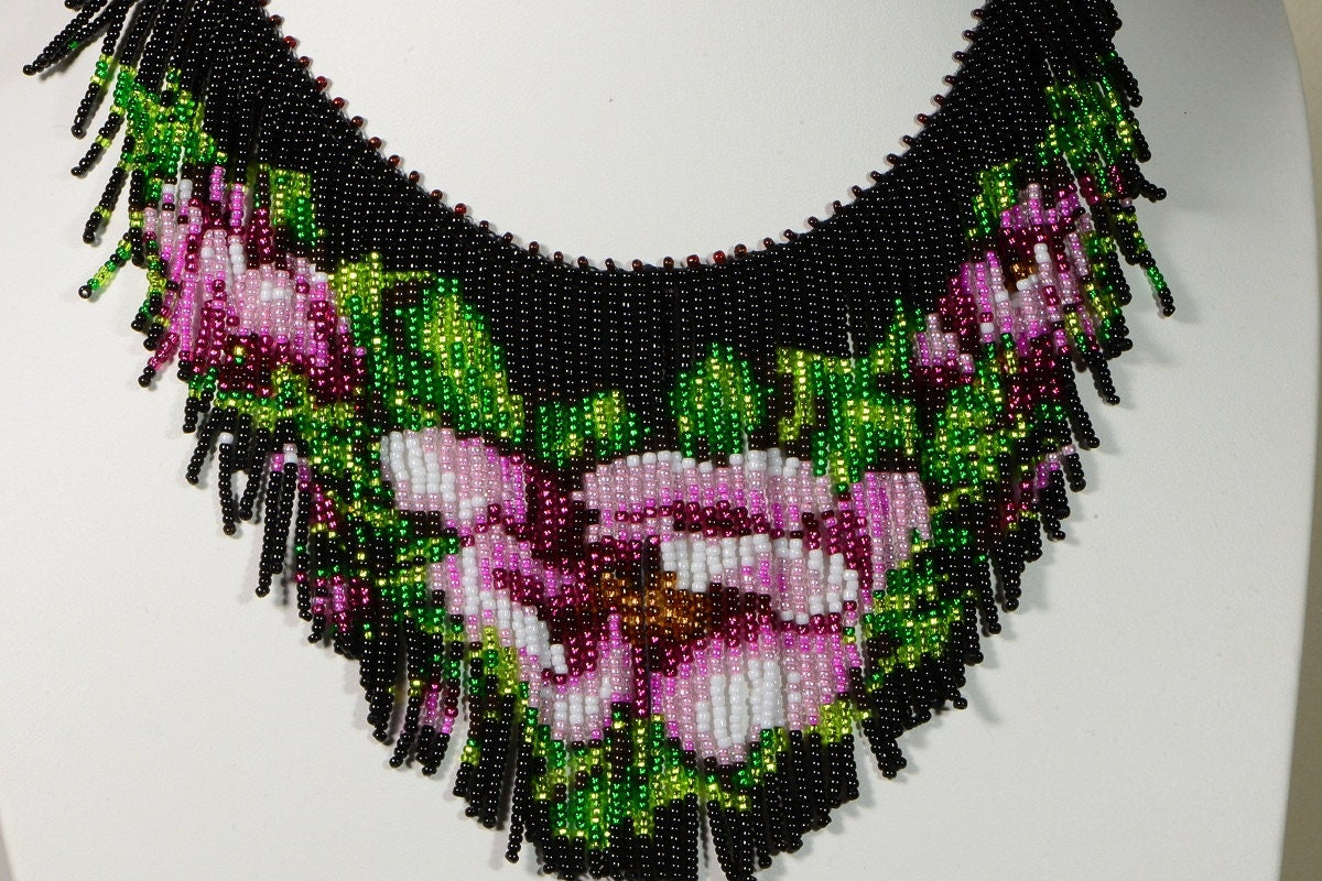 Tea Rose Seed Bead Necklace Tutorial (PDF Pattern)