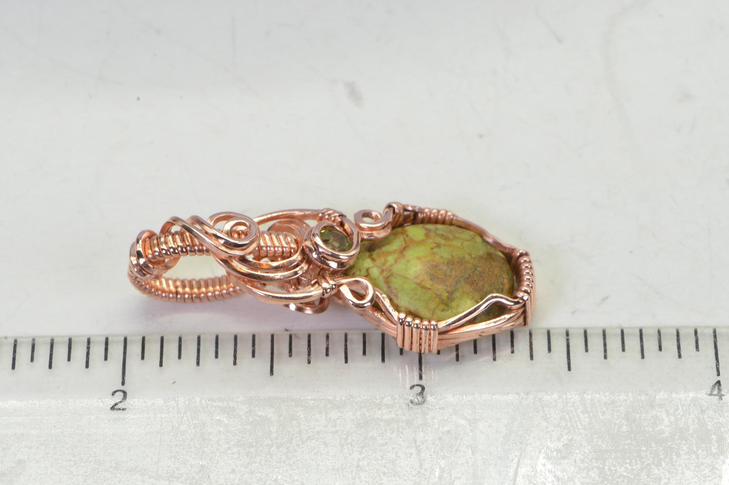 Rare Australian Gaspeite Copper Pendant Necklace: Healing Stone Jewelry
