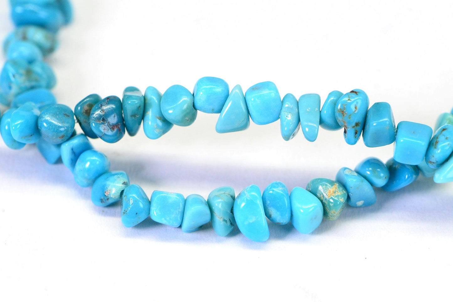 Nevada Turquoise Nugget Strand: Natural Gemstone Beads, Jewelry Making (16 inch, 6x5x2-3mm )