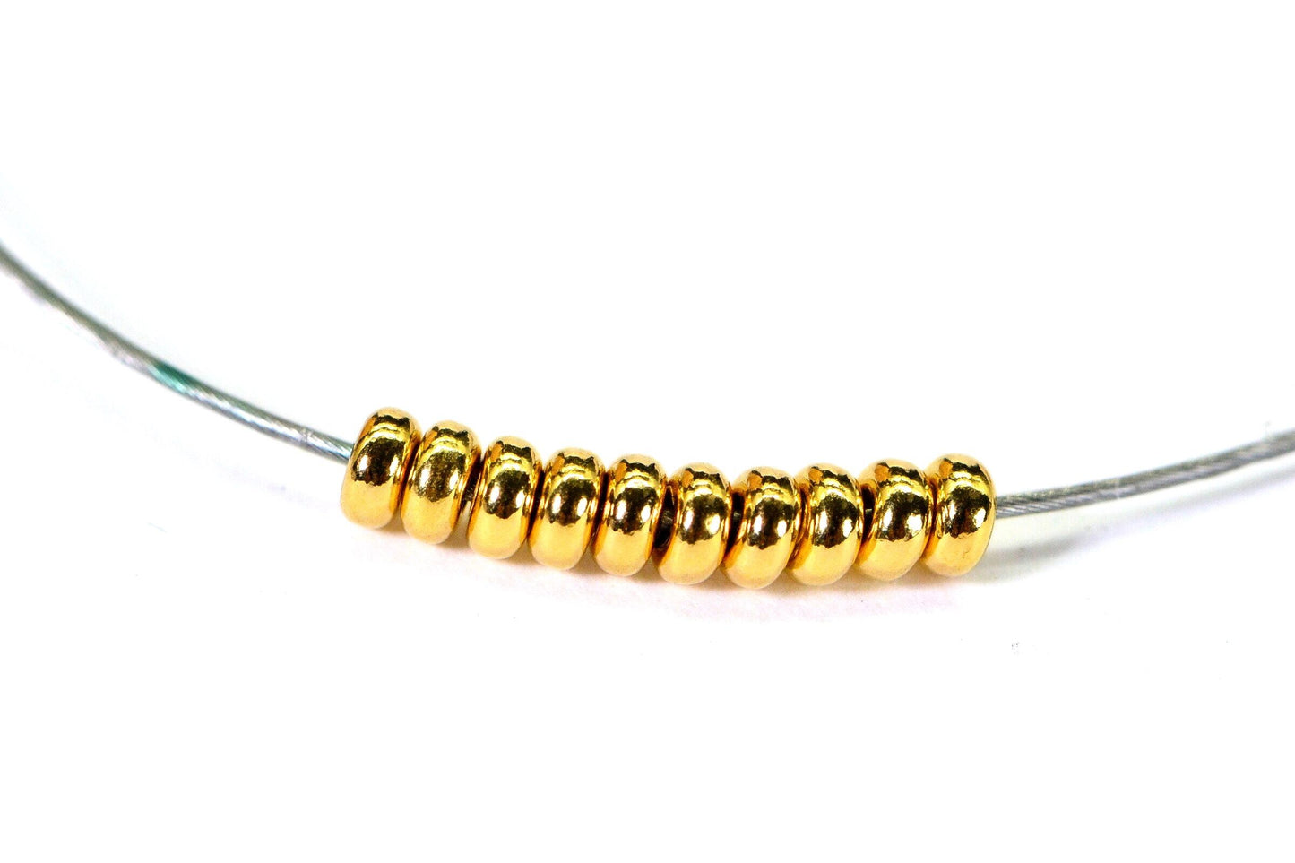 14K Gold Filled Rondelle Beads 3x1.5mm - Jewelry Supply (10pcs)