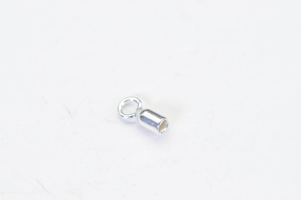 Ends Cap Sterling Silver 925 1.22mm Inner Diameter Long Cord Ends Crimp Tube