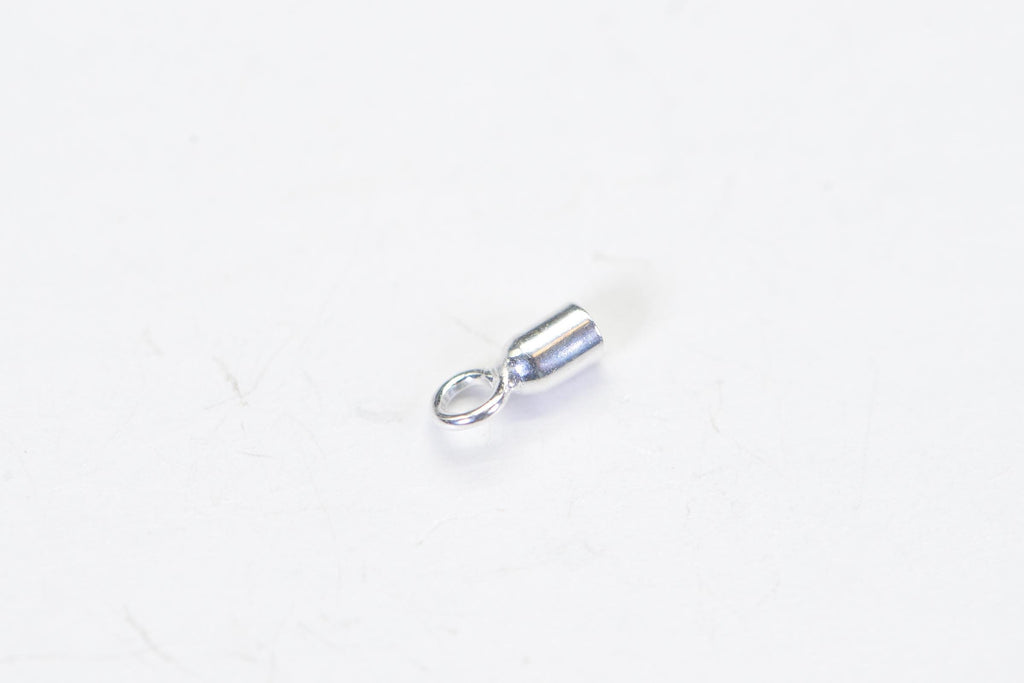 Ends Cap Sterling Silver 925 1.22mm Inner Diameter Long Cord Ends Crimp Tube