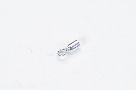Ends Cap Sterling Silver 925 1.22mm Inner Diameter Long Cord Ends Crimp Tube
