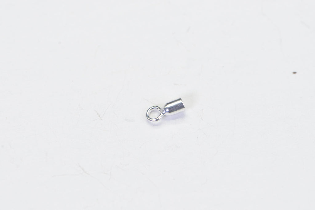 Ends Cap Sterling Silver 925 1.22mm Inner Diameter Long Cord Ends Crimp Tube