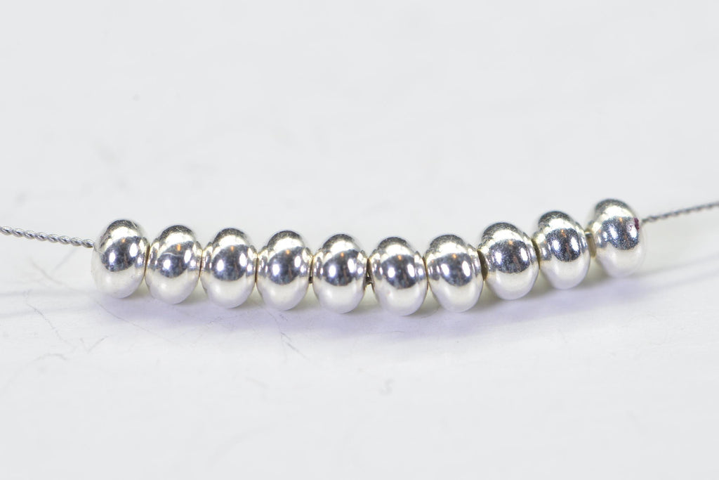 Saucer 3mm Sterling silver beads