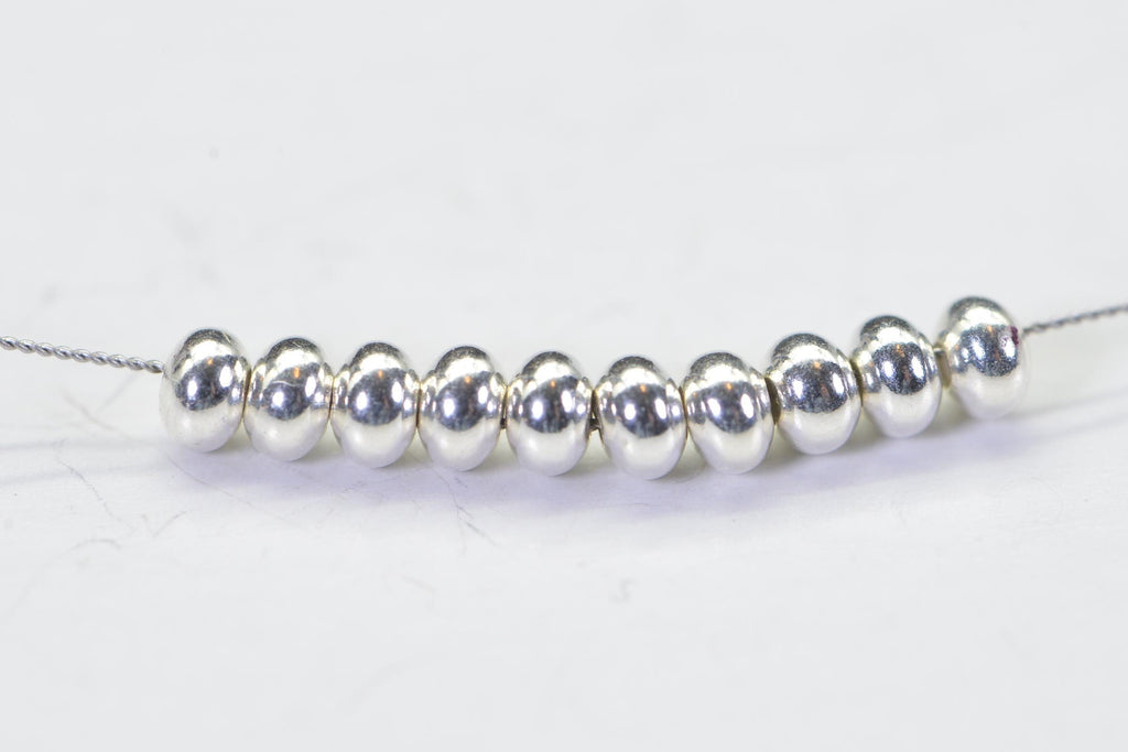 Saucer 3mm Sterling silver beads
