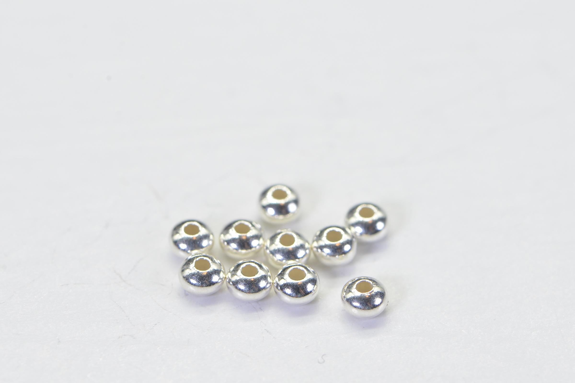 Saucer 3mm Sterling silver beads