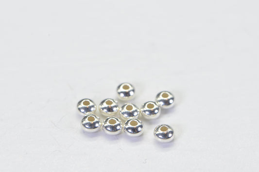 Saucer 3mm Sterling silver beads
