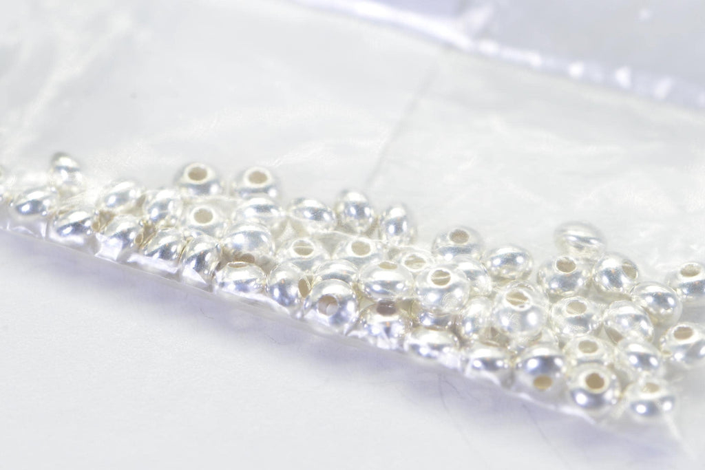 Saucer 3mm Sterling silver beads