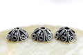 Sterling Silver Plated Bead Caps: Antique Dome Jewelry Findings (6, 7-8mm)