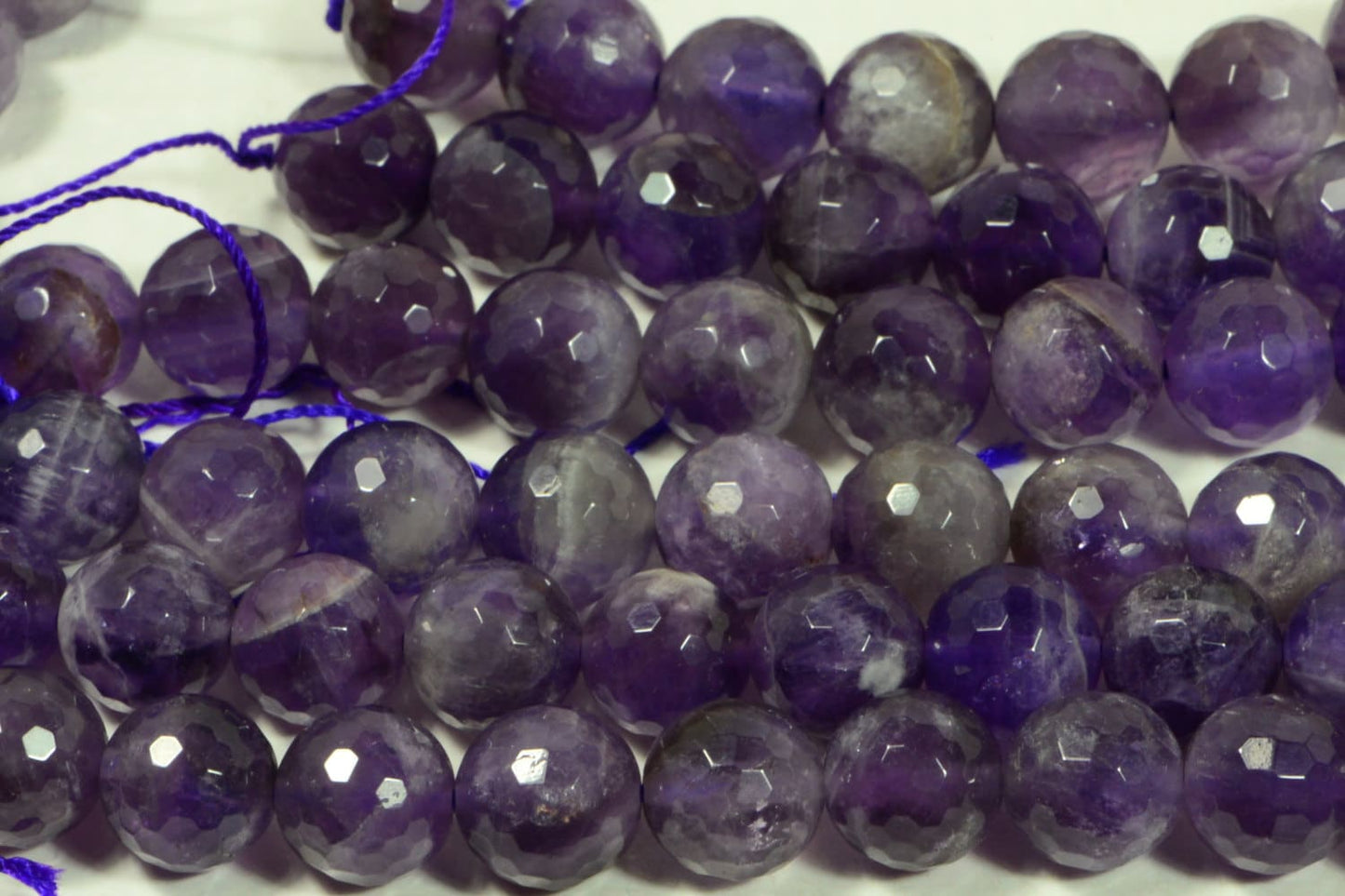 Amethyst Facet 10mm Round Beads Natural Gemstone Jewelry Making Supplies