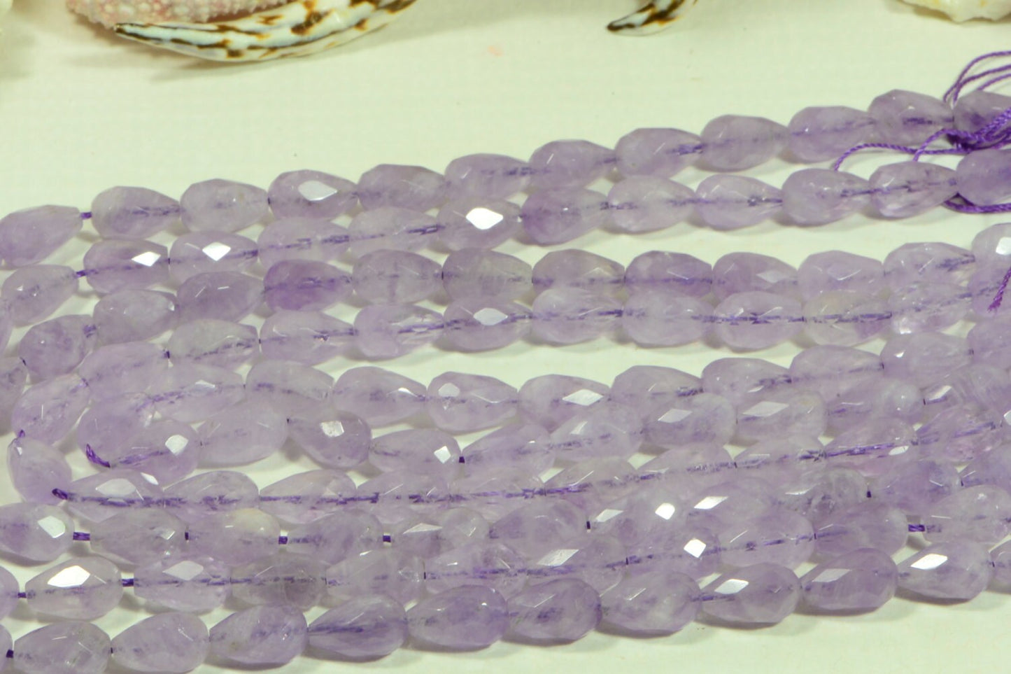 Amethyst Facet 12x7.7mm Teardrop Beads Natural Gemstone Jewelry Making Supplies