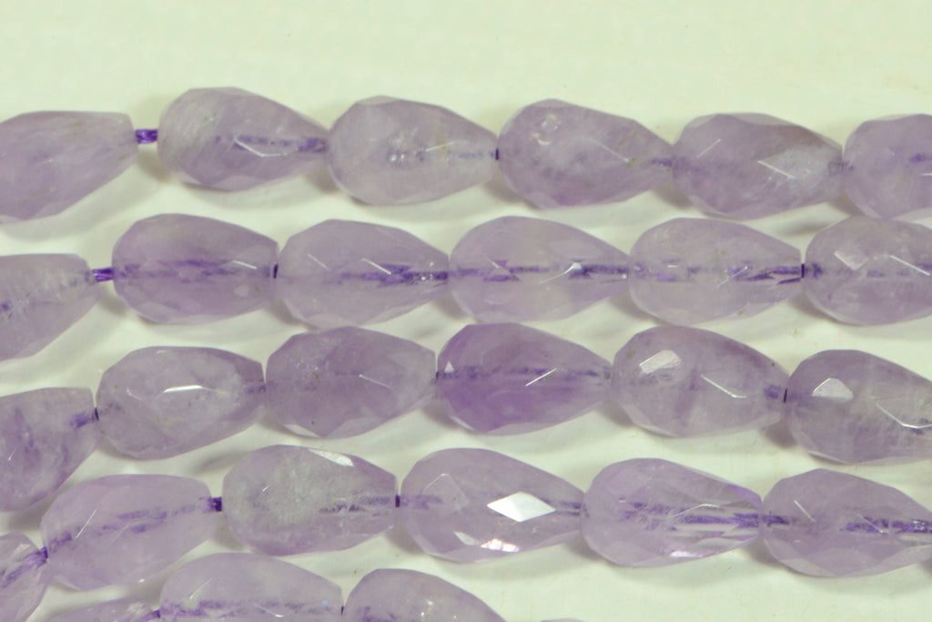 Amethyst Facet 12x7.7mm Teardrop Beads Natural Gemstone Jewelry Making Supplies