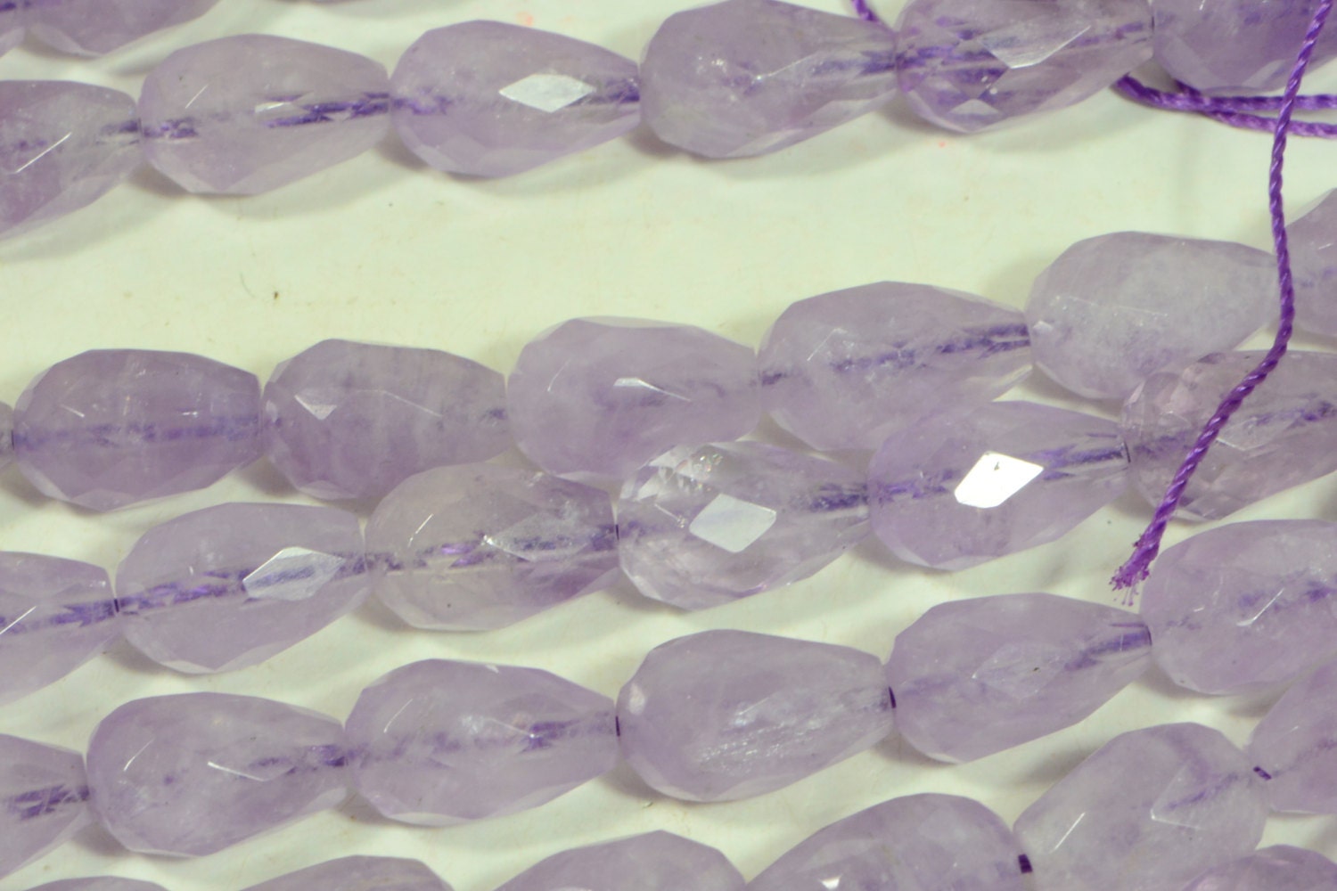Amethyst Facet 12x7.7mm Teardrop Beads Natural Gemstone Jewelry Making Supplies
