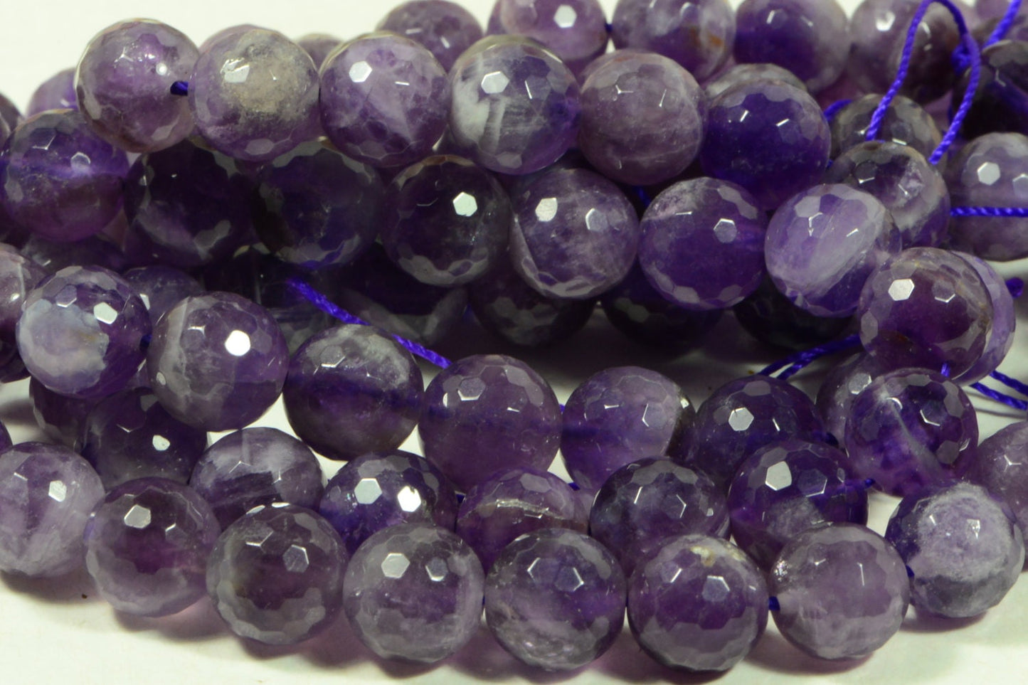 Amethyst Facet 10mm Round Beads Natural Gemstone Jewelry Making Supplies