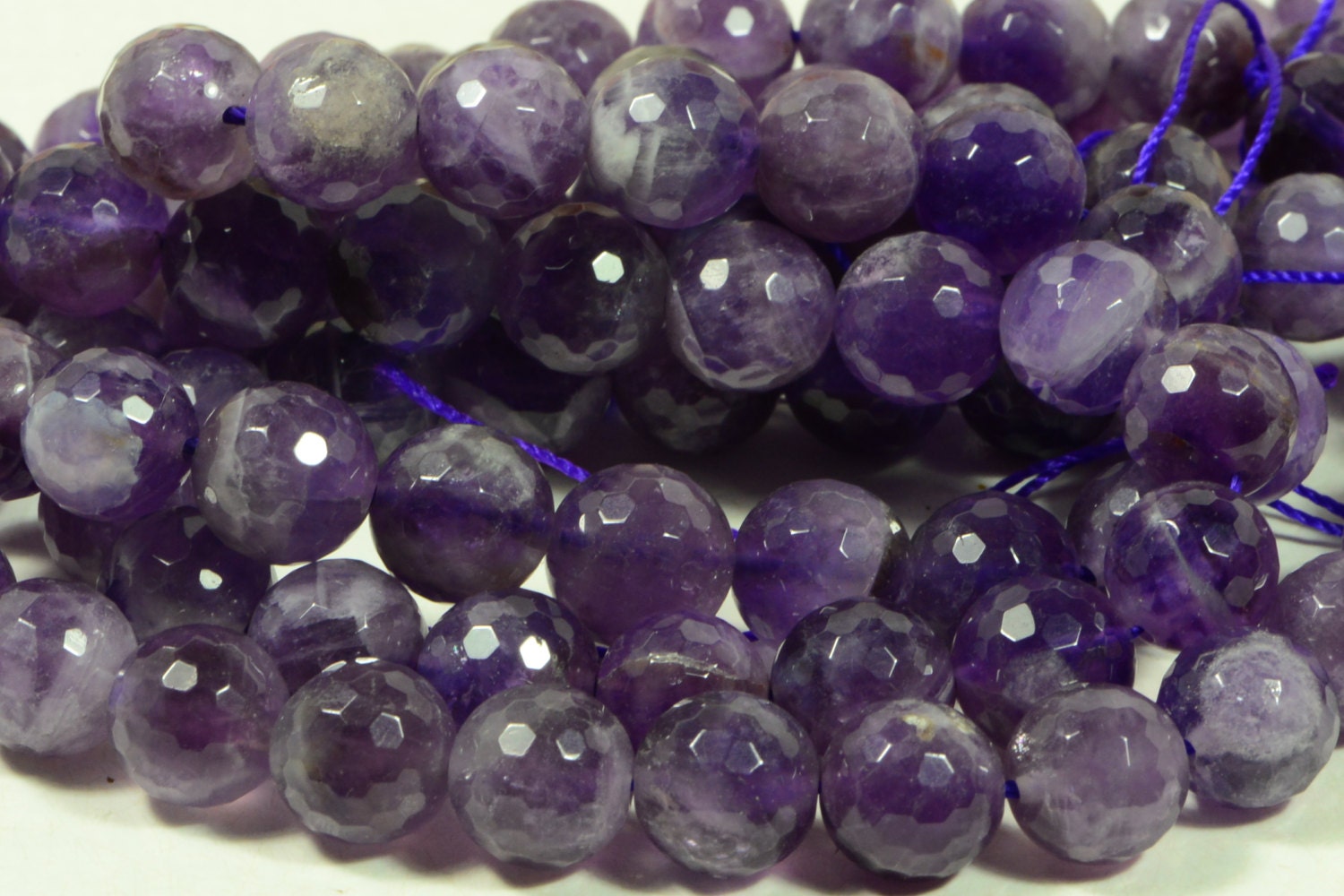 Amethyst Facet 10mm Round Beads Natural Gemstone Jewelry Making Supplies