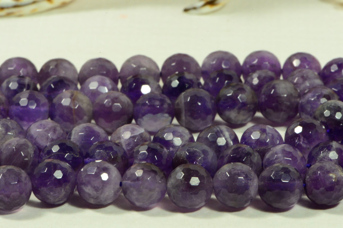 Amethyst Facet 10mm Round Beads Natural Gemstone Jewelry Making Supplies