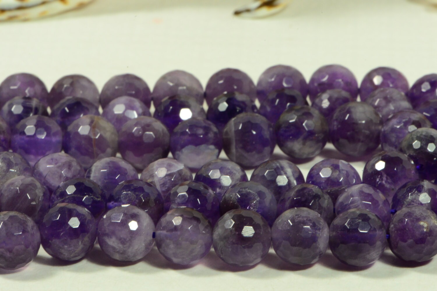 Amethyst Facet 10mm Round Beads Natural Gemstone Jewelry Making Supplies