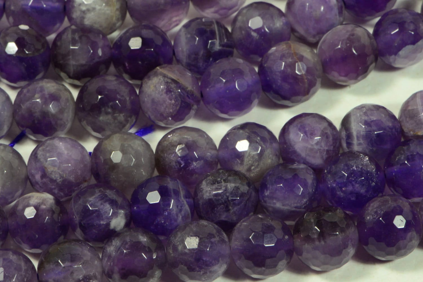 Amethyst Facet 10mm Round Beads Natural Gemstone Jewelry Making Supplies