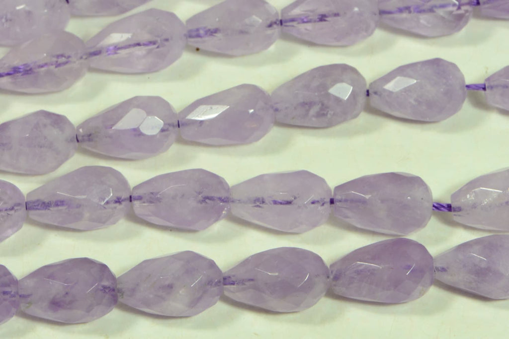 Amethyst Facet 12x7.7mm Teardrop Beads Natural Gemstone Jewelry Making Supplies