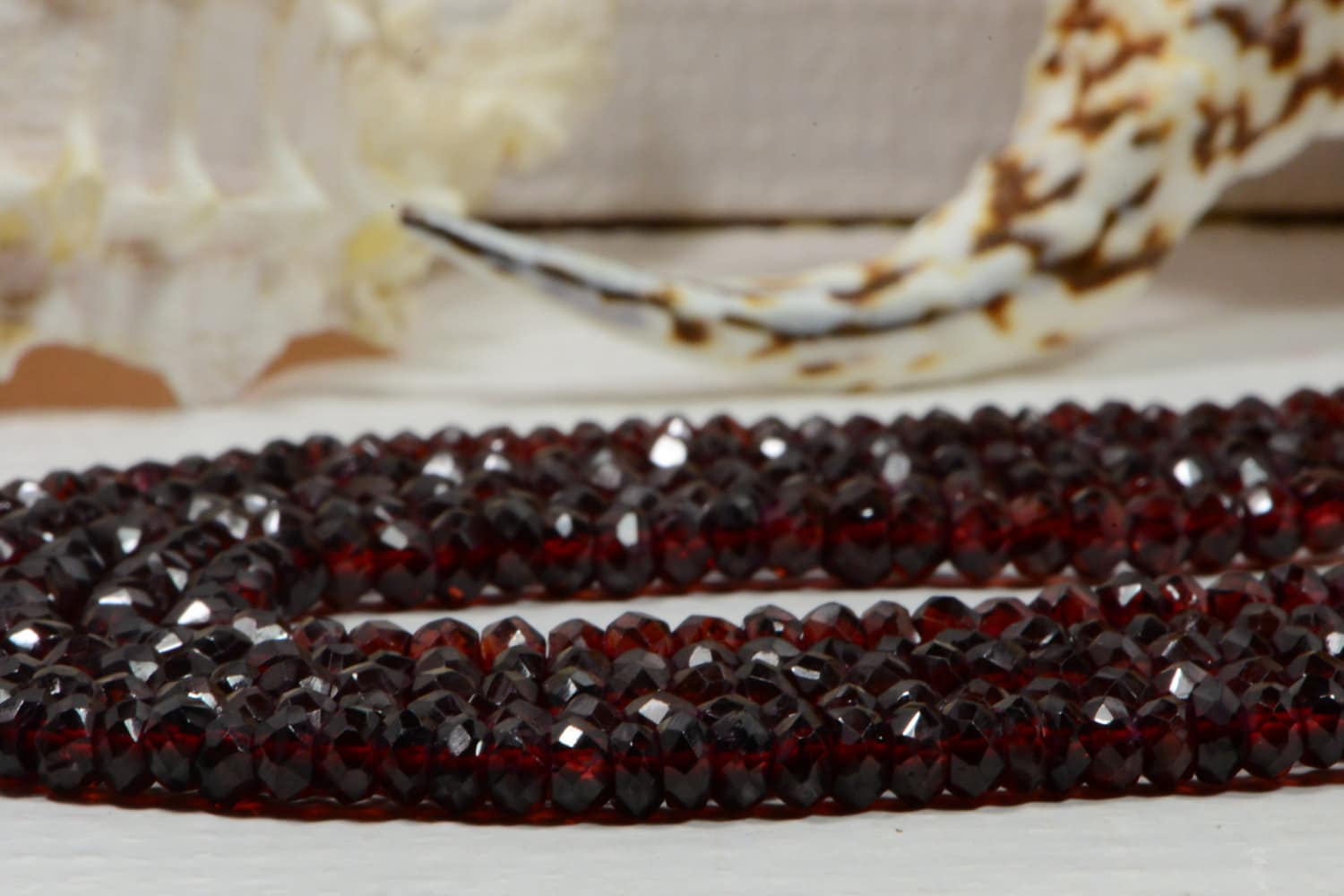 Red Garnet Beads: 4.8x3.3mm Faceted Gemstone Rondelle Beads