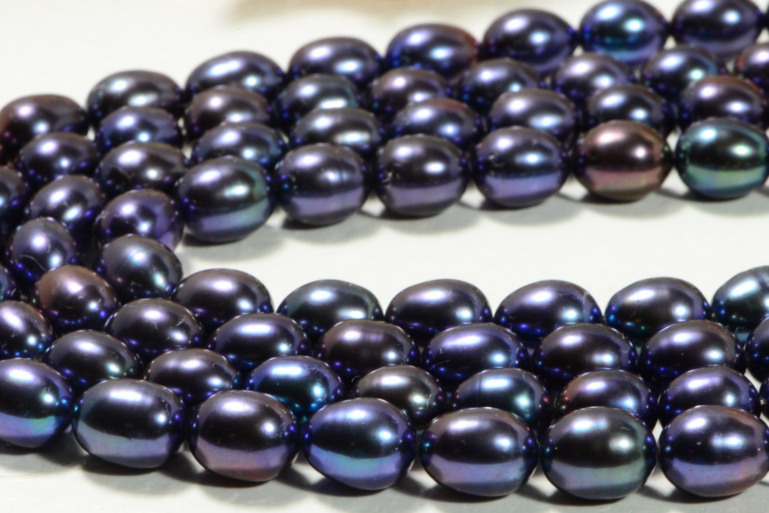 Black Pearl 9.5x7.5mm 16" inch Strand Cultured Pearl Beads Jewelry Making Supplies