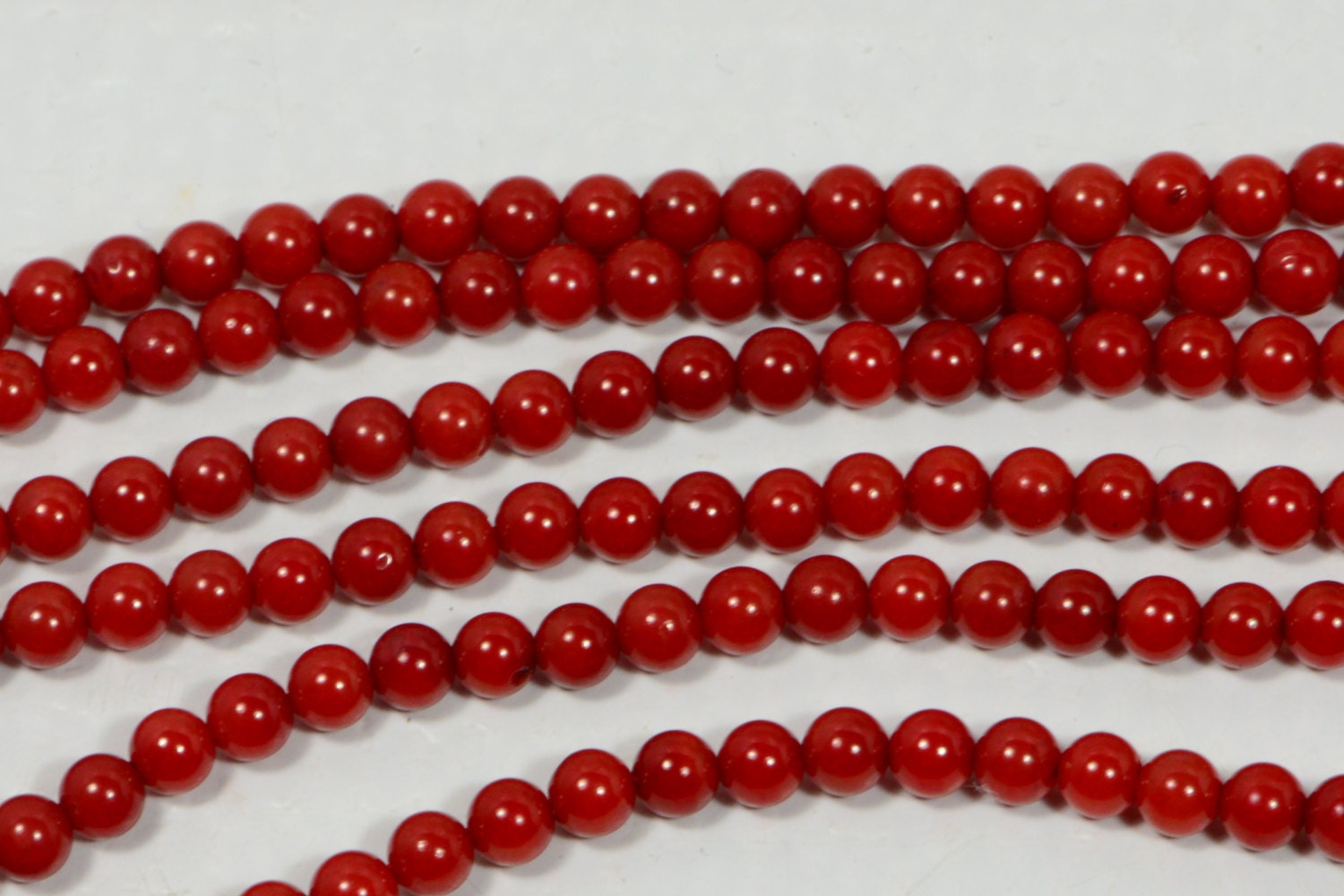 Red Coral Beads: 2.2mm Round Gemstone Strand