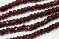 Red Garnet Beads: 4.8x3.3mm Faceted Gemstone Rondelle Beads