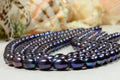 Black Pearl 9.5x7.5mm 16" inch Strand Cultured Pearl Beads Jewelry Making Supplies