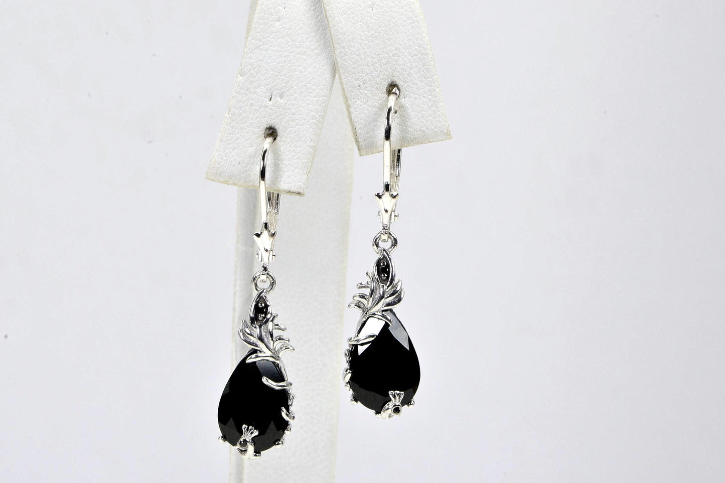 Black Tourmaline Teardrop Earrings: 14K Gold Vermeil Dangle Earrings