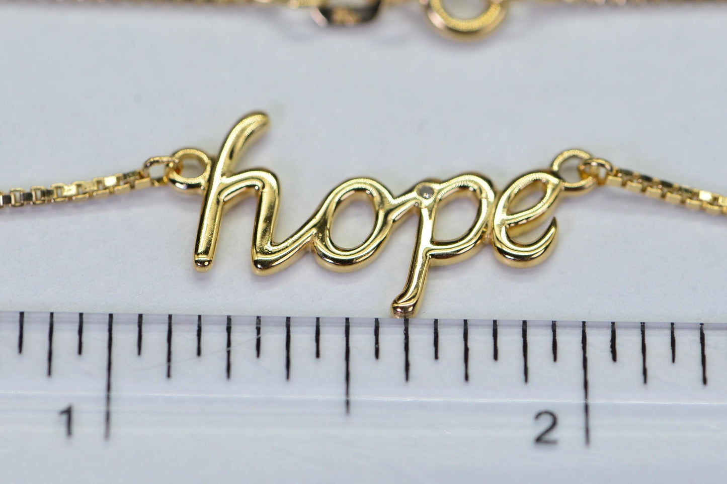 14K Gold Vermeil “Hope” Choker Necklace with Real Diamond – Elegant Inspirational Jewelry Gift for Her