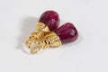 Ruby wire wrapped briolette matched pair 14K gold filled wire Birthstone Jewelry