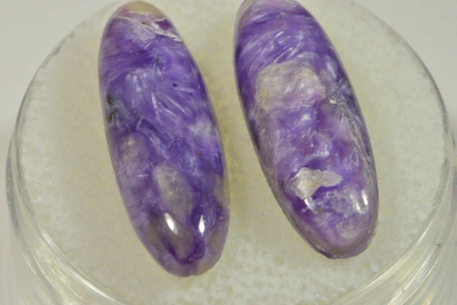 Charoite Cabochon mached pairs long oval cab Hand Cut Natural Gemstone Cabochon