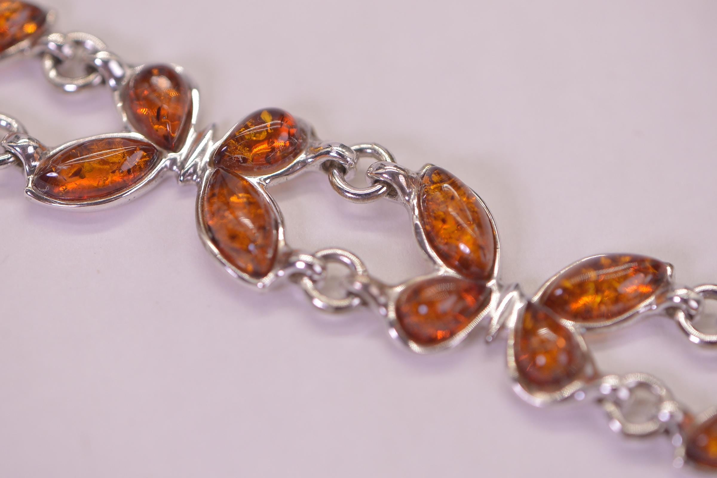 Butterfly  Bracelet, Tennis Bracelet, Sterling Silver Genuine Amber Honey Yellow Hand Made Jewelry