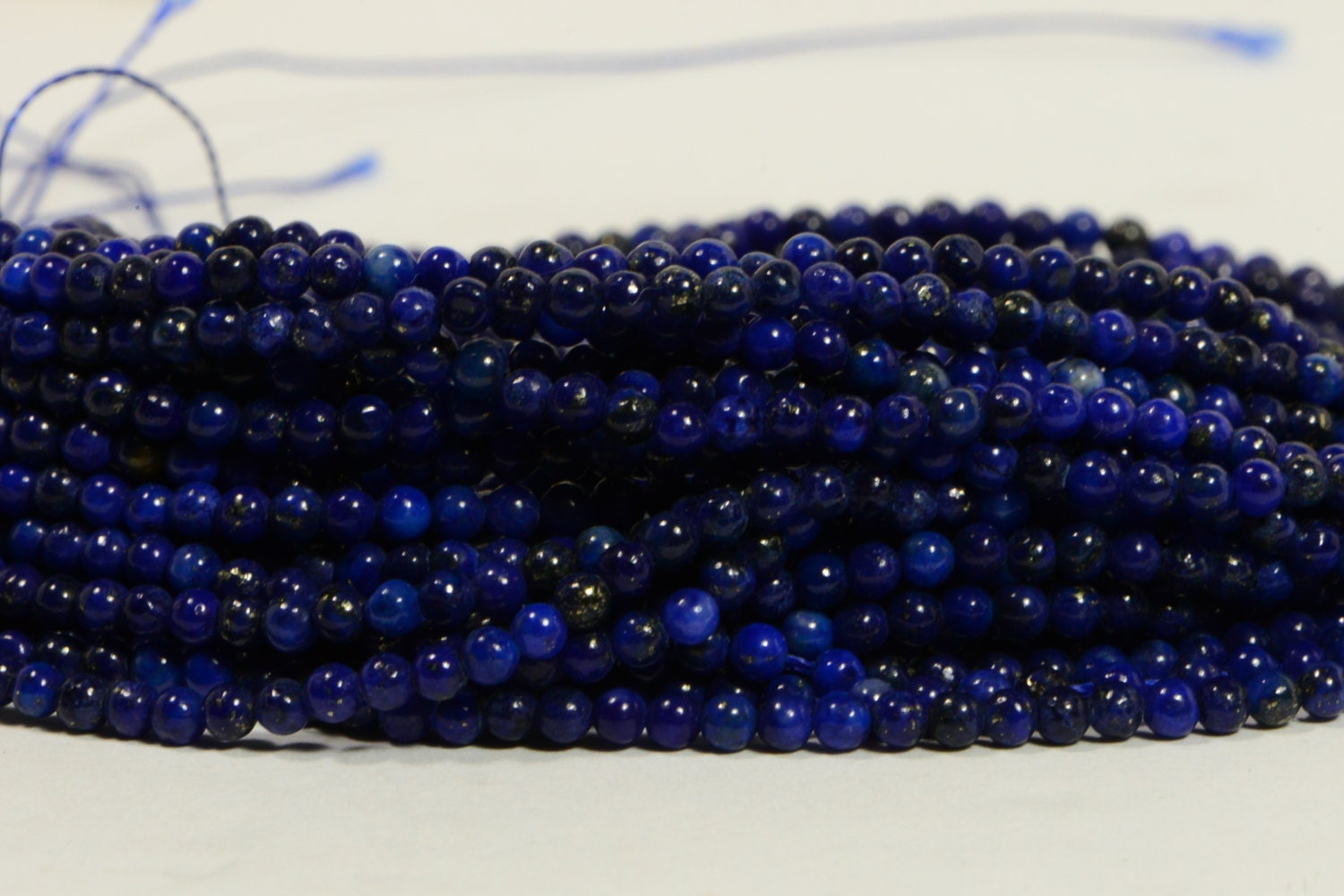 Lapis Lazuli Strand: 2mm Royal Blue Gemstone Beads, 7 Inch