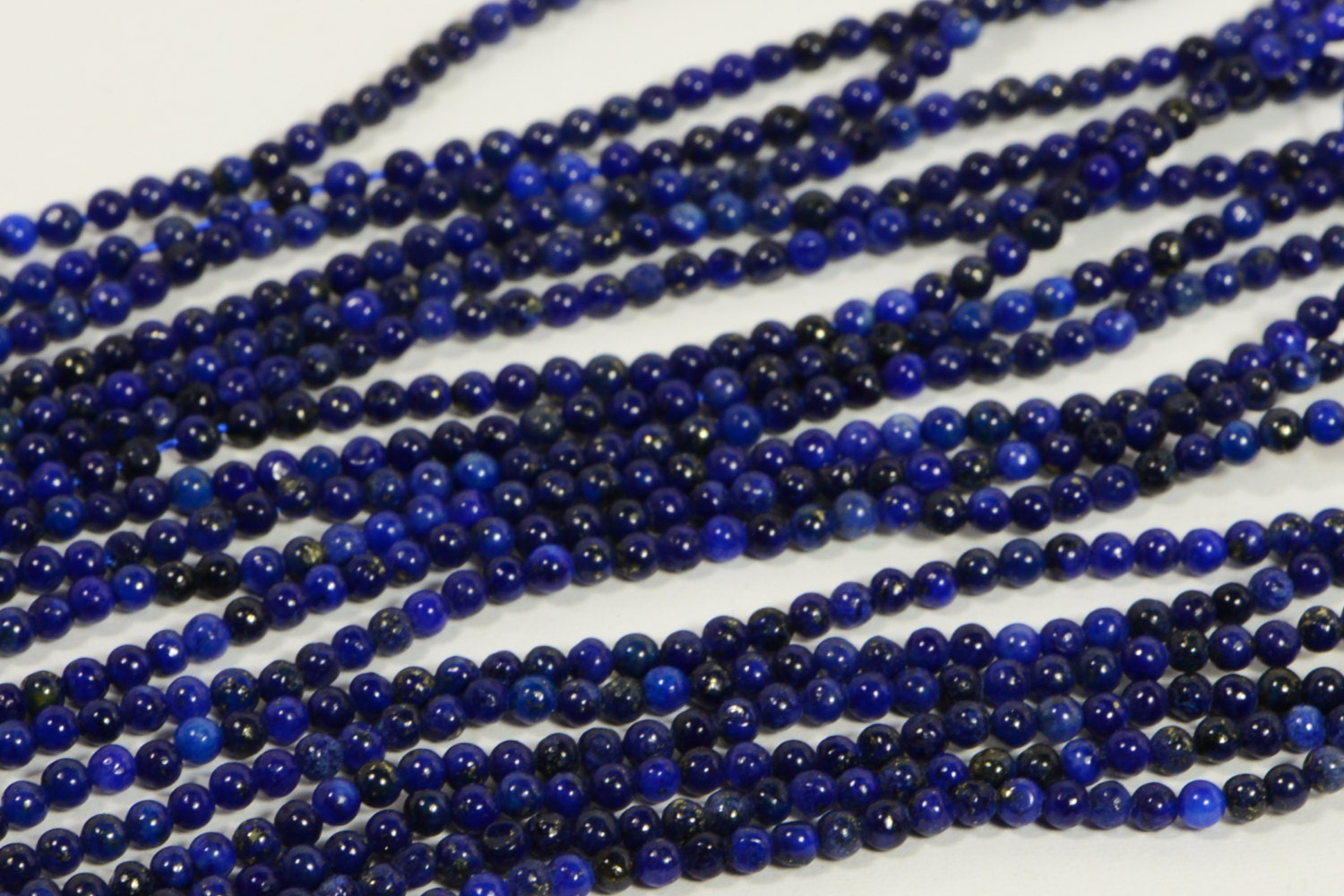 Lapis Lazuli Strand: 2mm Royal Blue Gemstone Beads, 7 Inch