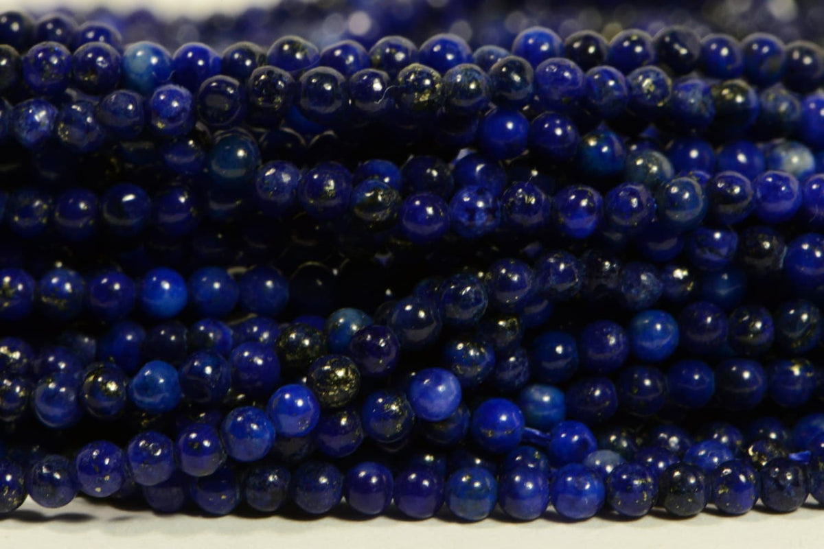 Lapis Lazuli Strand: 2mm Royal Blue Gemstone Beads, 7 Inch