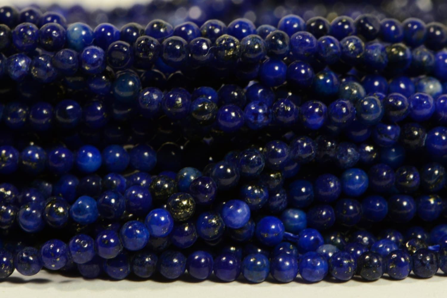 Lapis Lazuli Strand: 2mm Royal Blue Gemstone Beads, 7 Inch