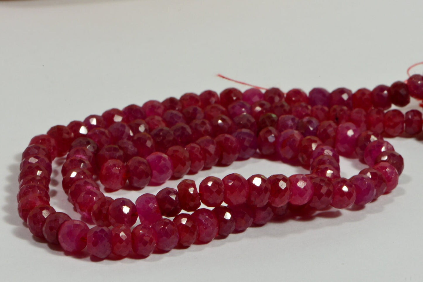 5mm Genuine Ruby Faceted Rondelle Beads  Natural Gemstone Beads Jewelry Making Supplies