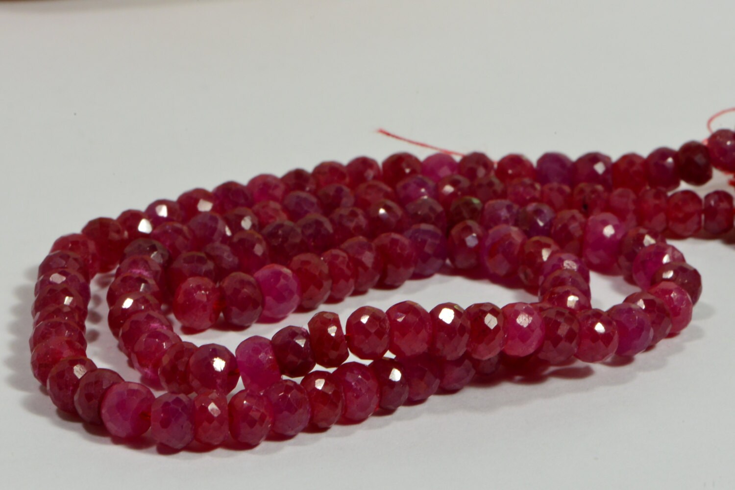 5mm Genuine Ruby Faceted Rondelle Beads  Natural Gemstone Beads Jewelry Making Supplies