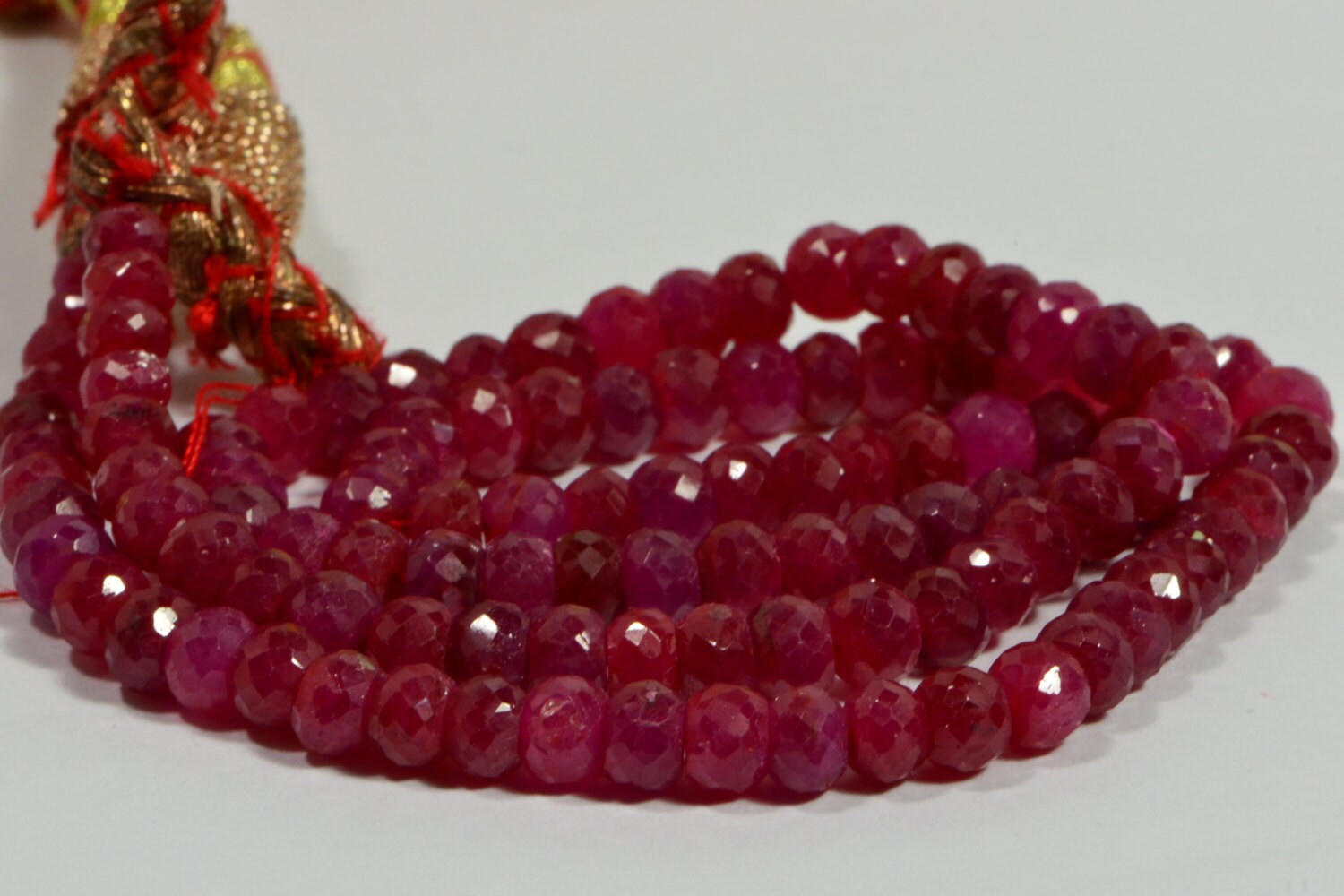 5mm Genuine Ruby Faceted Rondelle Beads  Natural Gemstone Beads Jewelry Making Supplies
