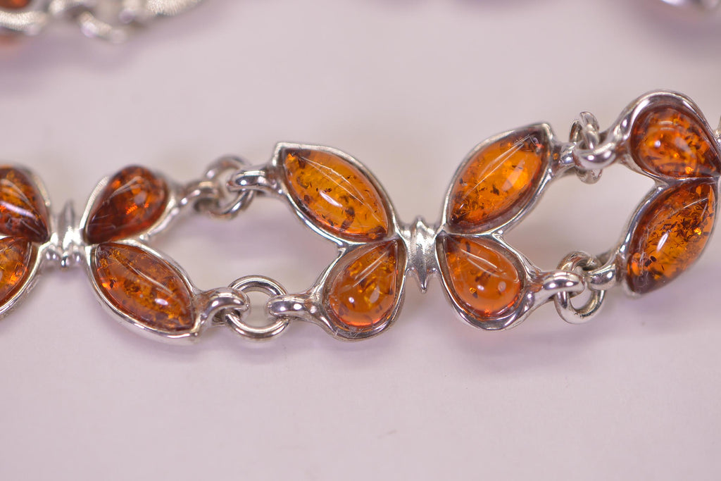 Butterfly  Bracelet, Tennis Bracelet, Sterling Silver Genuine Amber Honey Yellow Hand Made Jewelry