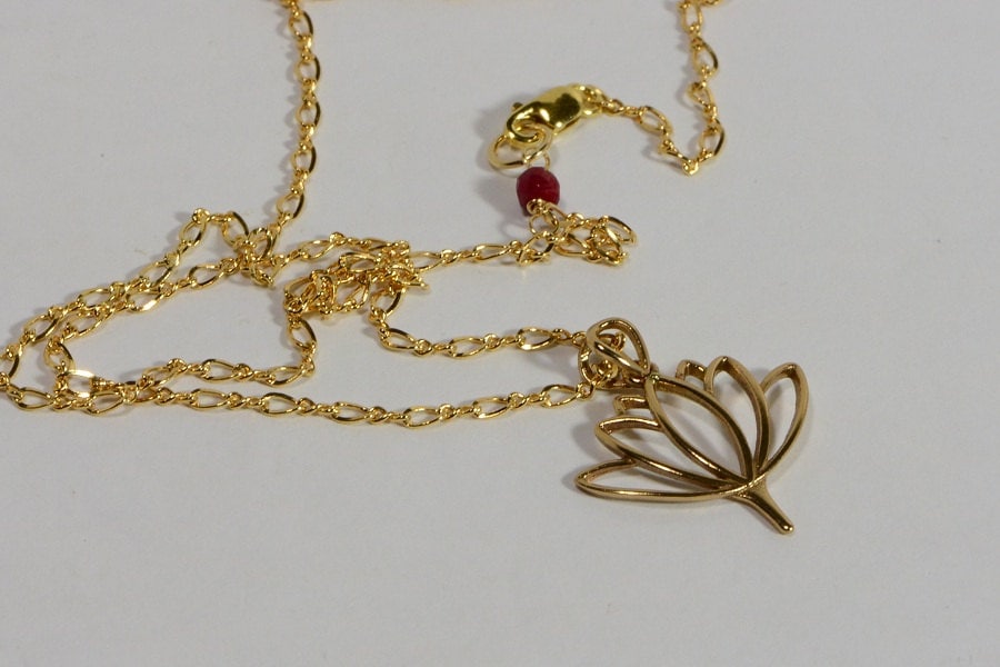 Lotos pendant 14K gold filled necklace Gold Jewelry