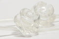Clear Quartz 10mm 2 Beads Carved Rose  Natural Gemstone Bead Jewelry Making Supplies