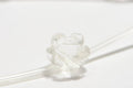 Clear Quartz 8mm 2 Beads Carved Rose  Natural Gemstone Bead Jewelry Making Supplies