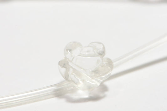 Clear Quartz 8mm 2 Beads Carved Rose  Natural Gemstone Bead Jewelry Making Supplies